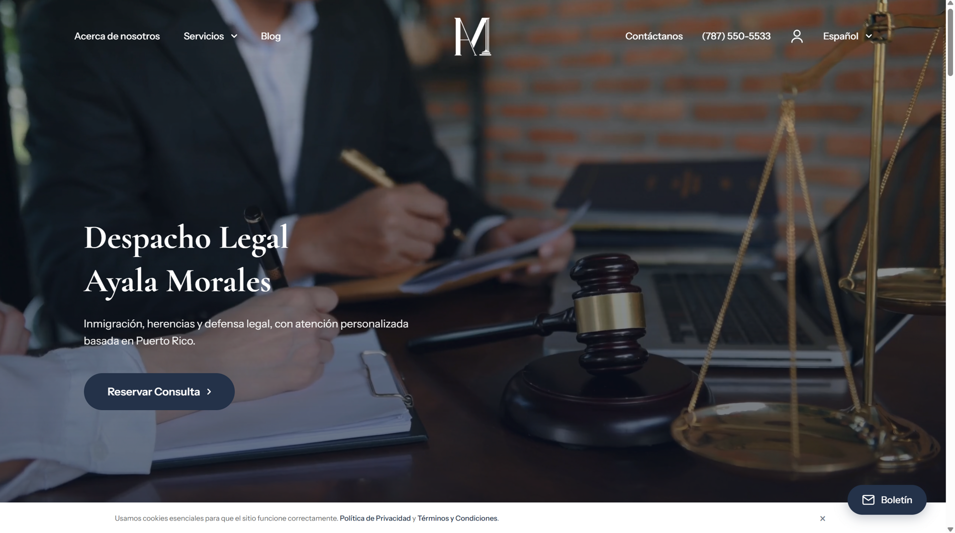 Ayala Law Firm, web y reserva de consulta